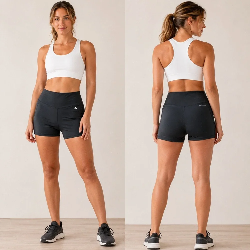 Adidas Womens Shorts 3X Black Biker Aeroready Athletic Gym Workout Plus Size